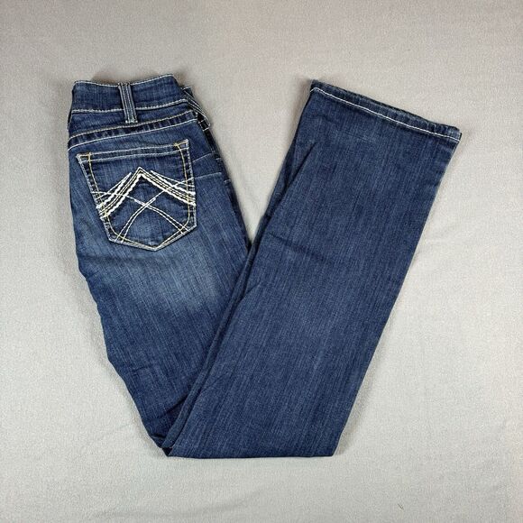 Ariat Real Denim Jeans Women 27S (28x33) Straight Leg AW2173A Low Rise Embroider - Picture 1 of 10